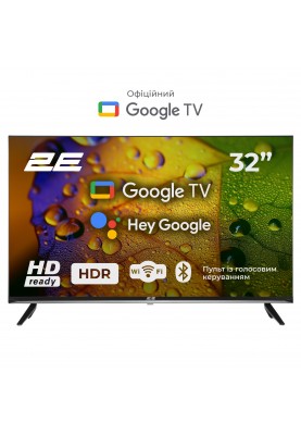 2E Телевізор 32" LED HD 60Hz Smart Google TV Black