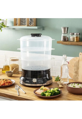 Tefal Пароварка Ultracompact, 800Вт, об'єм-9л, резервуар для води -1л, механічне керув., пластик, чорний