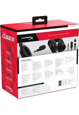 HyperX Гарнiтура Cloud III 3.5mm/USB-A/USB-C Black