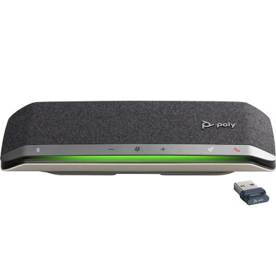 Poly Спікерфон Sync 40+-M із адаптером BT700A, 3 x Bi-Mic, радіус 2,5 м, USB-A, USB-C, Bluetooth, сірий