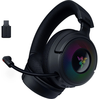 Razer Гарнітура ігрова Kraken V4, USB-A/WL/BT, RGB, чорний Razer Гарнітура ігрова Kraken V4, USB-A/WL/BT, RGB, чорний