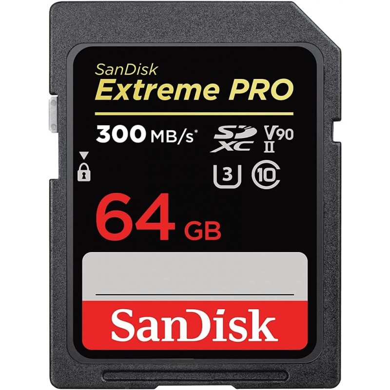 SanDisk Карта пам'яті SD 64GB C10 UHS-II U3 V90 R300/W260MB/s Extreme Pro