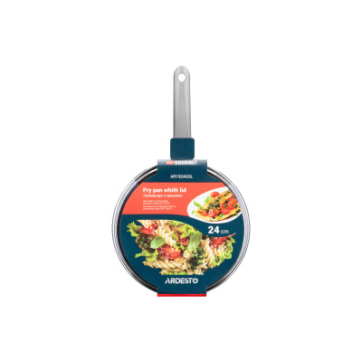 ARDESTO Сковорідка Gemini Gourmet з кришкою 24 см, сірий, алюміній
