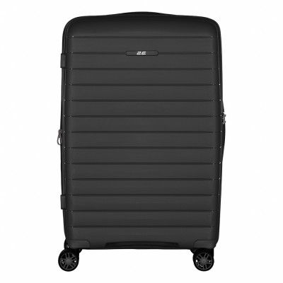2E Валіза, Aero, поліпропілен, середня, 63/78 л, TSA, 4 колеса, EXP, чорна