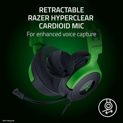Razer Гарнітура Kraken V4 X, 7.1, USB-A, 1.8м, RGB, Minecraft Ed. Razer Гарнітура Kraken V4 X, 7.1, USB-A, 1.8м, RGB, Minecraft Ed.