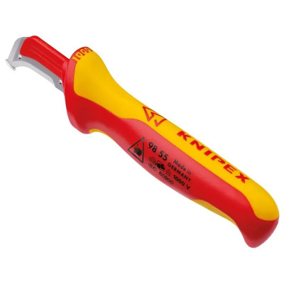 Milwaukee Ніж монтерський KNIPEX, діелектричний, для робіт під напругою 1000В, вигнуте лезо, 180мм, 0.068кг