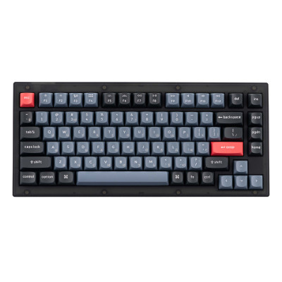 Keychron Клавиатура V1 84 Key QMK Gateron G PRO Blue Hot-Swap RGB Frosted Black