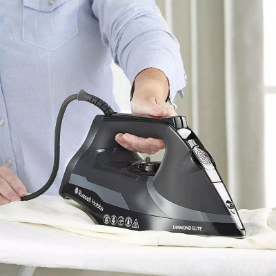 Russell Hobbs Утюг Diamond Elite, 3100Вт, 350мл, 20, паровий удар -220гр, самоочищування, керам. підошва, чорний