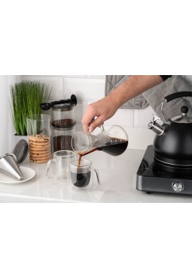 ARDESTO Кемекс для заварювання кави з фільтром Black Mars, 600 мл, боросилікатне скло