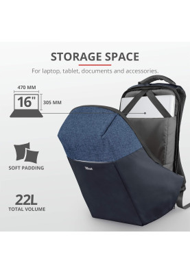 Trust Рюкзак Nox Anti-theft 16" BLUE