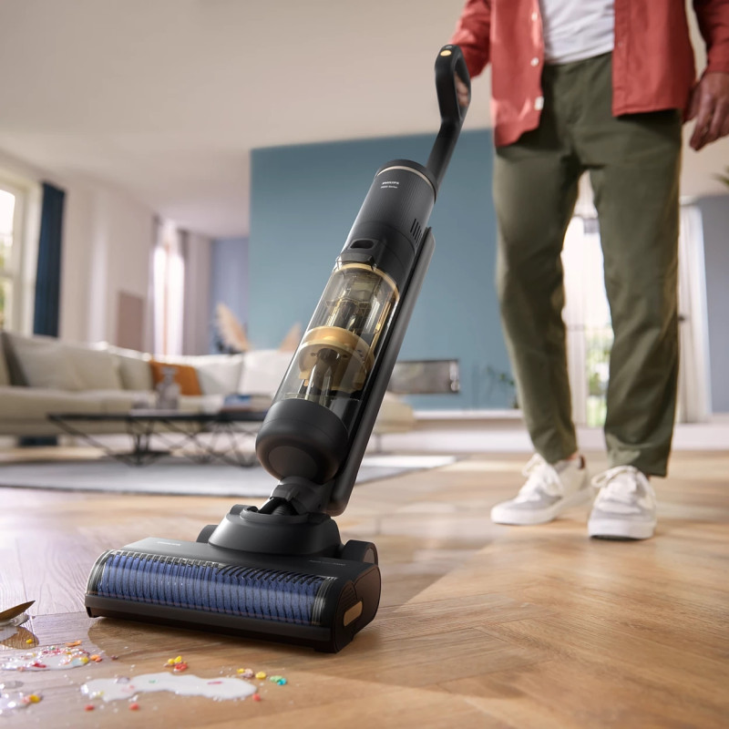 Philips Пилосос безпровідний AquaTrio, вологе прибирання, конт пил -0.42л, автон. робота до 25хв, PowerCyclone Aqua, турборежим, чорний