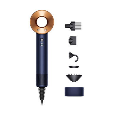 Dyson Фен HD07 Supersonic Prussian Blue/Rich Copper, 1600Вт, 4 режими, іонізація, хол. обду, кейс для зберігання, синьо-мідний