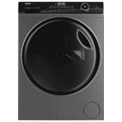 Haier Прально-сушильна машина фронтальна, 8(5)кг, 1400, A, 46см, дисплей, пара, інвертор, люк чорний, прямий привод, сріблястий