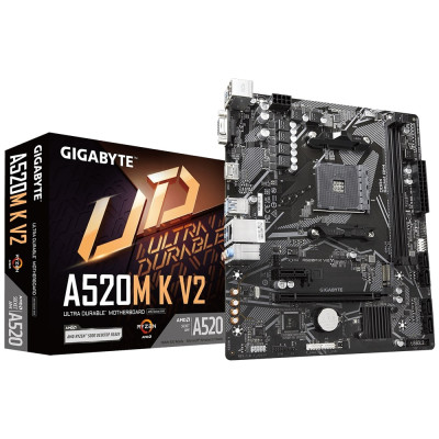 Gigabyte Материнська плата A520M K V2 sAM4 A520M 2xDDR4 M.2 HDMI DP mATX