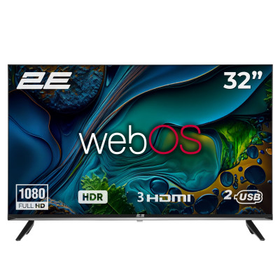 2E Телевізор 32" LED FHD 60Hz Smart WebOS Black