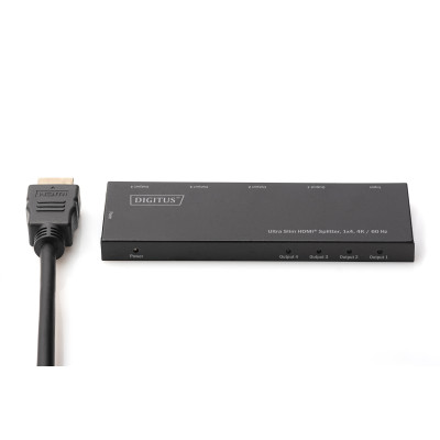 Digitus Відеосплітер HDMI (INx1 – OUTx4), 4K, Ultra Slim