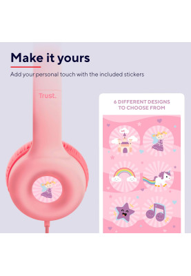 Trust Навушники Nouna Headphones mini-jack, Mic, Рожевий