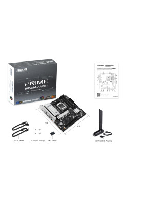 ASUS Материнська плата PRIME B850M-A WIFI sAM5 B850 4xDDR5 M.2 HDMI DP WiFi BT mATX
