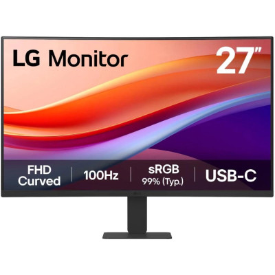 LG Монітор LG 27" 27U421A-B VA HDMI, USB-C, Audio, VA, 100Hz, sRGB 99%, CURVED