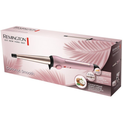 Remington Плойка RCoconut Smooth, конусна, 38Вт, темп.режимів-8, 200С, кераміка, рожево- золотий