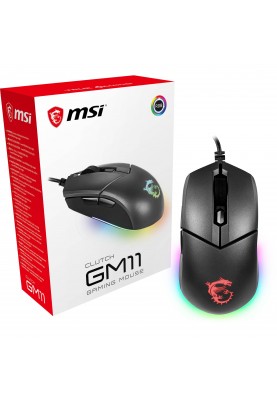 MSI Миша Clutch GM11, RGB, USB-A, чорний