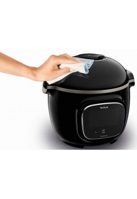 Tefal Мультиварка скороварка Cook4me Touch, 1600Вт, чаша-6л, сенсорне керування, 13 програм, управл. смартф., метал, пластик, чорний