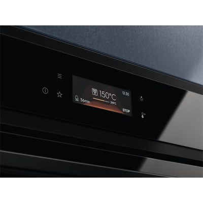 Electrolux Духовий шафа електричний, 72л, А+, пара, дисплей, конвекція, піроліз, ф-ція пароварки, телескопічні напрямні, чорний
