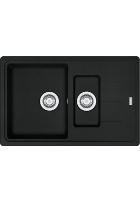 Franke Мийка кухонная Basis, фраграніт, прямокутник, з крилом, 780х500х200мм, чаша - 1,5, врізна, BFG 651-78, чорний матовий