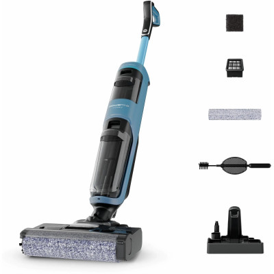 Rowenta Пилосос Rowenta безпровідний миючий X-Clean 2, 120Вт, конт пил -0.44л, конт для води-0.73л, автон. робота до 35хв, вага-5кг, НЕРА, чорно-блакитний