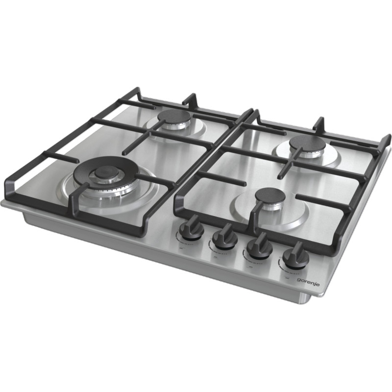 Gorenje Варильна поверхня газова, 60см, чавун, конфорка Wok, нерж