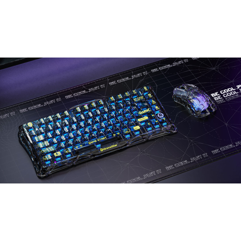 GravaStar Миша Mercury M2, BT/WL/USB-A, RGB, чорно-прозорий