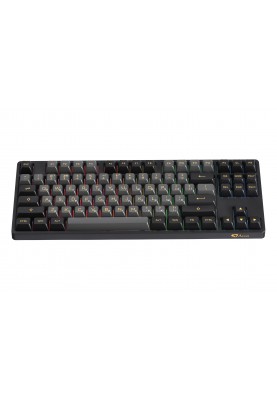 Akko Клавіатура механічна 5087B Plus Black & Gold 87Key, CS Silver, BT/WL/USB-A, Hot-swappable, EN/UKR, RGB, Чорний