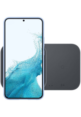 Samsung Зарядне бездротовий пристрій Duo 15Вт з блоком живлення, сірий темний