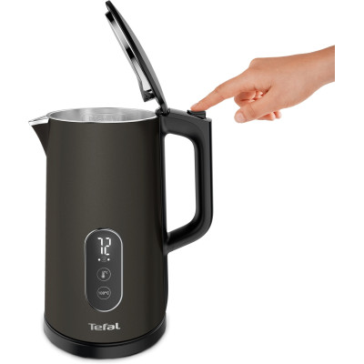 Tefal Електрочайник DIGITAL, 1,7л, з підвійними стінками, цифровий дисплей, сіро-чорний