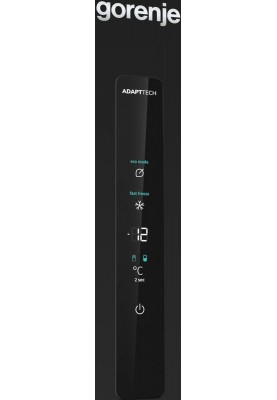 Gorenje Холодильник з нижн. мороз. камерою 185х60х60см, 2 двері, 204(96)л, А++, NoFrost+ , LED дисплей, Зона св-ті, чорний