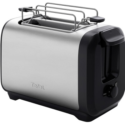 Tefal Тостер Subito 1100Вт, розморожування, щипці, нерж. сталь, чорний