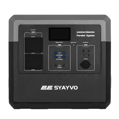 2E Портативна електростанція Syayvo 2400 Вт, 2560 Вт/год, WiFi/BT, паралельне підключення, швидка зарядка