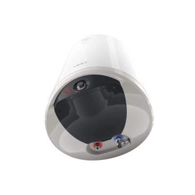 Tesy Водонагрівач електр. Modeco Ceramic круглий із теплообмінником GCV9SL 1004724D C21 TS2RCP, 100л, 2,4 кВт, сухий тін, хутро. керування, підключення з лівого боку B, білий