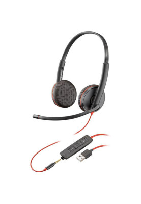Poly Гарнітура комп'ютерна стерео On-ear Blackwire 3225 HS, USB-A, 3.5 мм, всеспрямований, чорний