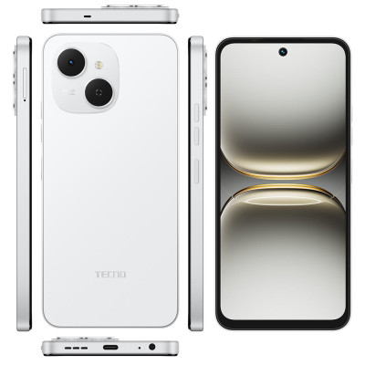 TECNO Смартфон Spark 40C (KM4k) 6.67" 4/128ГБ, 2SIM, 6000мА рік, Veil White