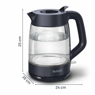 Tefal Електрочайник Tefal Morning Glass Kettle, 1.7л, скло, з підсвіткою, чорний