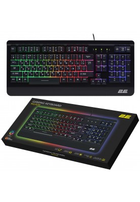 2E Gaming Клавіатура мембранна KG320 104key, USB-A, EN/UA/RU, LED, чорний