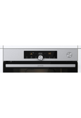 Gorenje Духова шафа електрична, 77л, A+, TouchFree, пара, дисплей, Wi-Fi керування, піроліз, готув. на різн рівнях, нерж