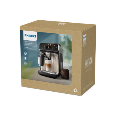 Philips Кавомашина Philips Series 5500, 1.8л, зерно+мелена, автомат.капуч, дисплей, авторецептів -22, холодний кофе, сріблясто-чорний