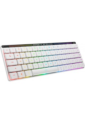 ASUS Клавіатура механічна ROG Falchion RX Low Profile, 68key, Red Switch, USB-A/WL/BT, EN, RGB, білий