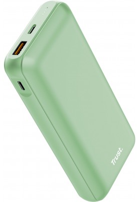 Trust Акумулятор портативний літій-іонний power bank Redoh, 20000мА·рік, USB-A/2хUSB-C, 18W, QC 3.0, PD, зелений