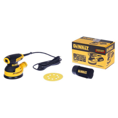 DeWALT Шліфмашина ексцентрикова 280Вт 8000-12000об.хв 125мм амплітуда 2.6мм 1.28кг