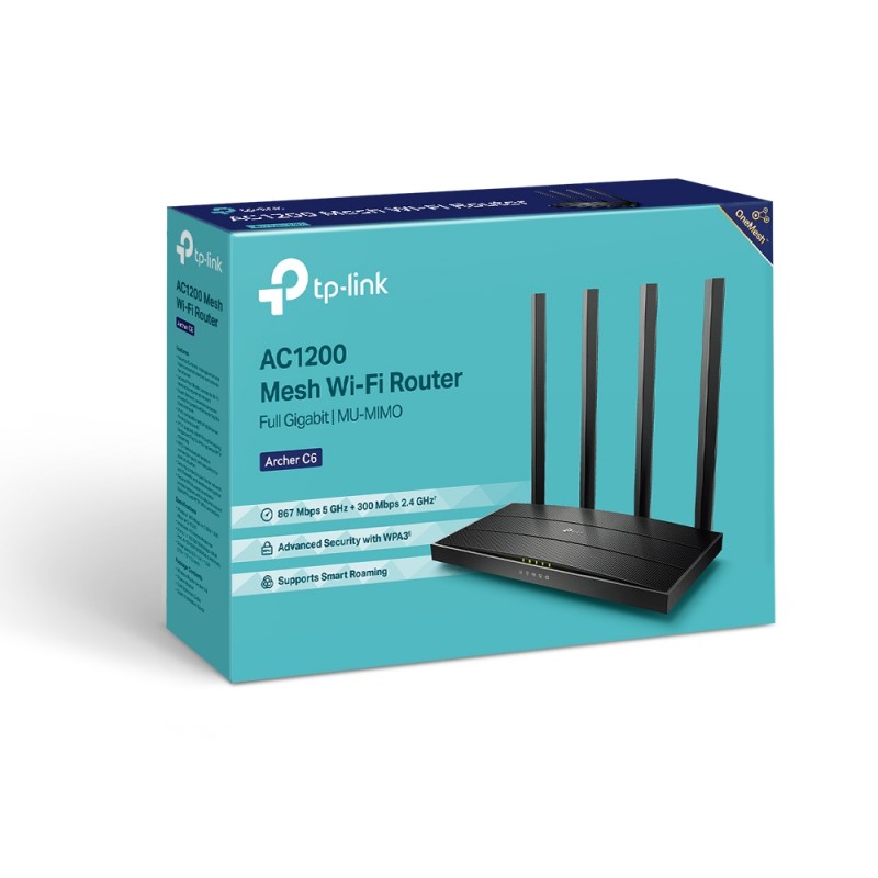 TP-Link Маршрутизатор ARCHER C6 AC1200 4xGE LAN 1xGE WAN MU-MIMO MESH