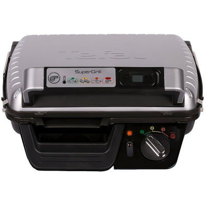 Tefal Гриль прижимний SuperGrill 2000Вт, темп. режимів-4, з`ємні пластини, метал