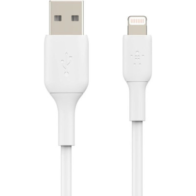 Belkin USB-A - Lightning, PVC[Кабель USB-A > Lightning заряджання/синхронізації 1м, 12Вт, PVC, білий]